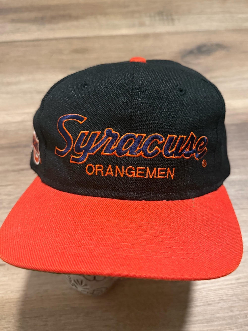 Vtg Syracuse Orangeman Snapback Sports Specialties Hat Script Wool Black Dome - Picture 3 of 9